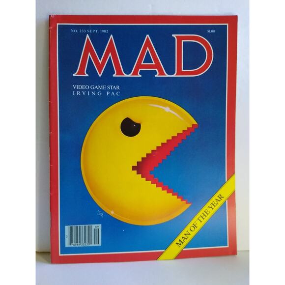 MAD Magazine #233 Pacman Cover The Fall Guy TV Satire Comic Book 1982 Arcade - Picture 1 of 5